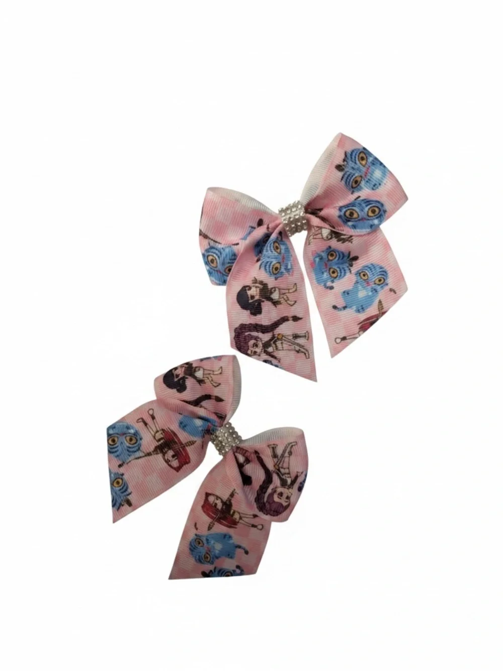 BUNDLE 2K-Pop Demon Hunters Huntrix Derpy Printed Bow Hair‎ Clips Mira Zoey Rumi